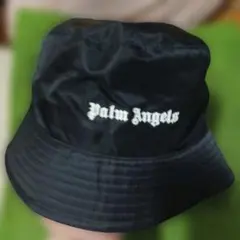 未使用級　Palm Angels バケットハット ブラック　ロゴ　メンズ　L 2026年最新】Palm Angels メンズ ハットの人気アイテム - メルカリ