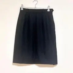 ジェイプレス　スカート　ひざ丈　9 ブラック　毛　100% ストライプ 裏地