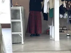 80~90s check buggy pants