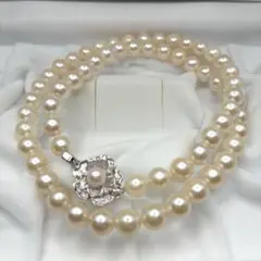 【テリ良】 あこや本真珠 ネックレス 6.4-6.8 アコヤパール SILVER