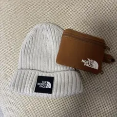 THE NORTH FACE グレー ニット帽とポーチセット
