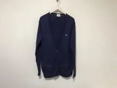 本物ラコステLACOSTEコットンカシミヤジップニット長袖カーディガンXL紺