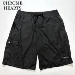 CHROME HEARTS ハーフパンツ レザーパッチ スクロールロゴ 黒 36のサムネイル