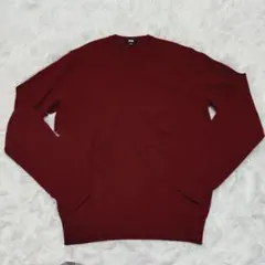 【美品】カシミヤ100％　ユニクロ　Vネックセーター　ワイン色　Sサイズ