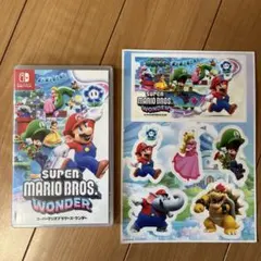 スーパーマリオブラザーズワンダー　シールとファイル付き。