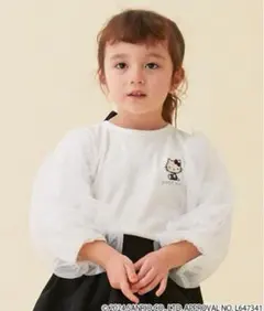 【新品】プティマイン サンリオ キティちゃん チュールパフ袖 長袖 Tシャツ