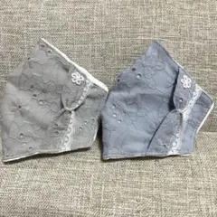 ★(new)ハンドメイド.マスクカバー(綿刺繍レース) 2枚セット