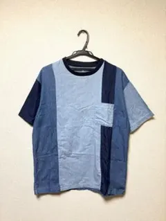 セブンデイズサンデイ デニム Tシャツ M パッチワーク 切替 ポケT 半袖のサムネイル
