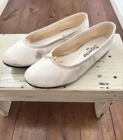 repetto レペット　バレエシューズ ホワイト リボン
