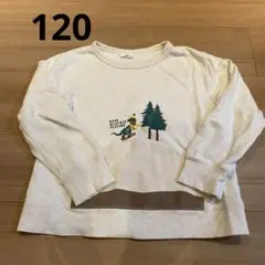 キッズ トレーナー 恐竜 スノーボード クリスマス ホワイト 120cm