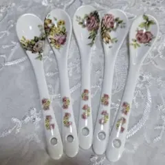 薔薇柄 陶器製スプーン 5本セットのサムネイル