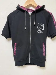 Hello Kitty ジップパーカー ブラック ピンクのサムネイル