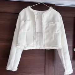 【新品未使用】ツイード ジャケット 白