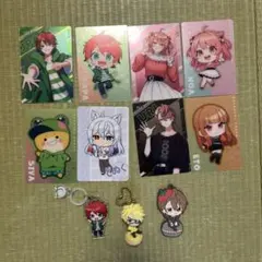 カラフルピーチウエハースカードとキーホルダー11点セット