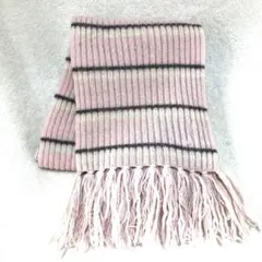 イーストボーイ　マフラー　薄ピンク　ボーダー