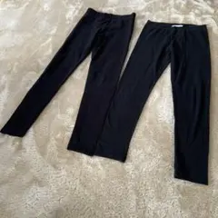 H&M 裏起毛 レギンス 140 スパッツ　ボトムス　黒　オーガニックコットン