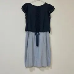 アプワイザー・リッシェ レース ドッキングワンピース ネイビー ブルー