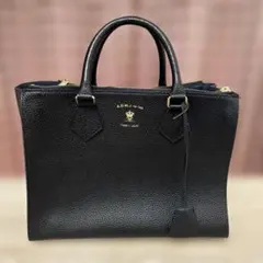 美品✨ADMJ トートバッグ サフィアーノレザー 紺 ギャランティ・パス 