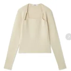 スナイデル　ベージュ 長袖 ニット オープンネック