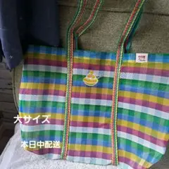 台湾漁師網バッグ　5号　マンゴーかき氷刺繍入り　漁師バッグ　プールバッグのサムネイル