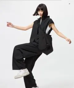 ウルトラストレッチアクティブワイドパンツ ブラック　黒　Mサイズ