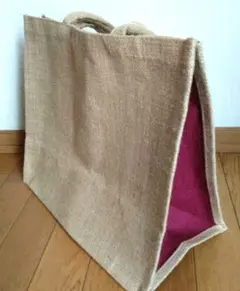 【未使用】無印良品　ジュートマイバッグ　赤のサムネイル