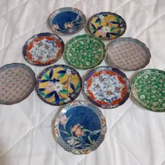 多様な模様の皿 10枚セット