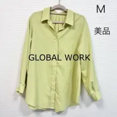 【値下げ】GLOBAL WORK Mサイズ ライトグリーン シャツ