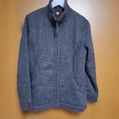 UNIQLO　ニットジャケット XL　チャコールグレー　内側はボア