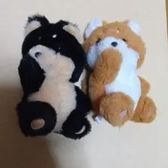 柴犬ぬいぐるみ 赤柴と黒柴セット【未使用】