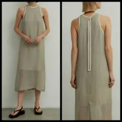 タグ付✨ベイジ MATHIEU レイヤードドレス リネン100% ベージュ L位