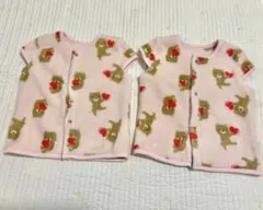 クマ柄フリースベビーベスト2枚セット