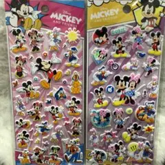 海外正規品　ディズニー ミッキー・ミニー ぷくぷくシールセット