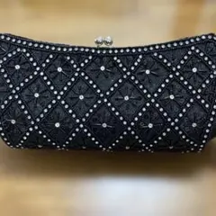 [美品] 黒ビーズパーティー用バック