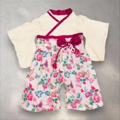 ベビー袴ロンパース 女の子 着物 お食い初め 70