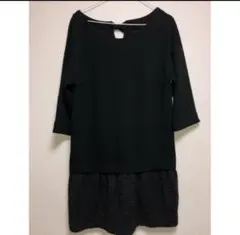 ナノユニバース Broderie＆Co ローウエストワンピ　黒