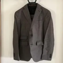 suit company ビジネススーツ ウール混合 メンズ グレー ブラウン