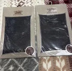 60デニール ブラック ラメ入りストッキング M-L 2点セット