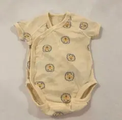 ライオン柄イエロー半袖ロンパース