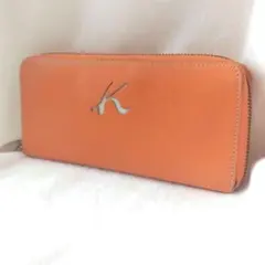 Kitamura キタムラ 長財布 ラウンドジップ レザー オレンジのサムネイル