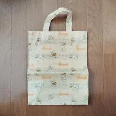 ハロッズ　トートバッグ　くま　音符　音楽　ベアー　バッグ　イエロー