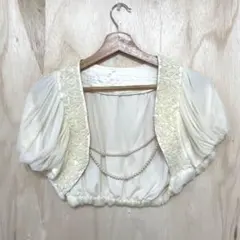ASHILL ボレロ アイボリー パール装飾 半袖 Mのサムネイル