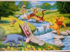 ★額絵シリーズ★ディズニーキャラクターアートコレクション★くまのプーさん川遊び★