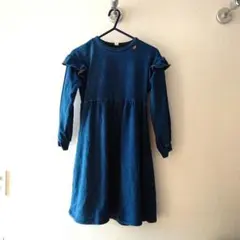 après les cours 裏起毛長袖ワンピース 140 ダークブルー