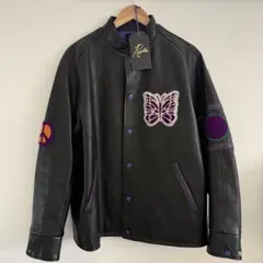 NEEDLES LETTERMAN JACKET NS078 Lサイズ レザーのサムネイル