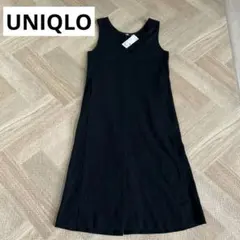 ワンピース M 黒 UNIQLO シンプル 無地 Vネック