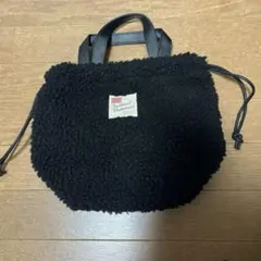 トラディショナル ウェザーウェア 2way ボアバッグ ブラック／巾着型