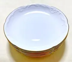 希少【美品】 大倉陶園 ケーキ皿 20センチ ネイビー 金プラチナ 5枚