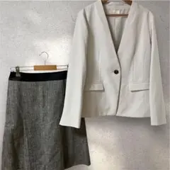 ノーカラージャケット　スカート セットアップ