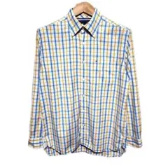 TOMMY HILFIGER 長袖ボタンダウンシャツ メンズ M 青黄 チェック